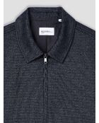 Veste légère regular zippé en jersey bleu marine