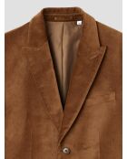Chaqueta delgada de terciopelo caramelo 2