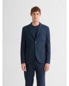 Marineblaue Pied de Puce schmale Anzugjacke