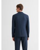 Marineblaue Pied de Puce schmale Anzugjacke
