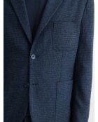 Marineblaue Pied de Puce schmale Anzugjacke