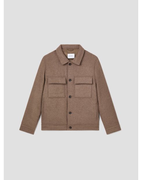 Veste casual doublée col chemise ivoire 2