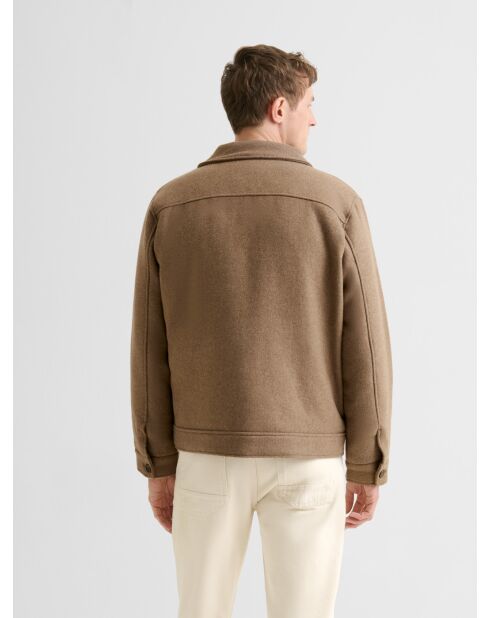 Veste casual doublée col chemise ivoire 2
