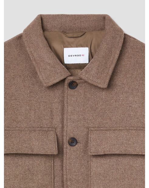 Veste casual doublée col chemise ivoire 2