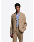 Chaqueta de traje ajustado color caramelo
