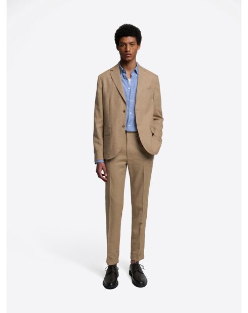 Veste de costume slim caramel