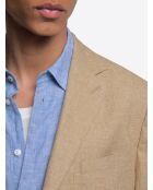 Chaqueta de traje ajustado color caramelo