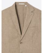 Chaqueta de traje ajustado color caramelo