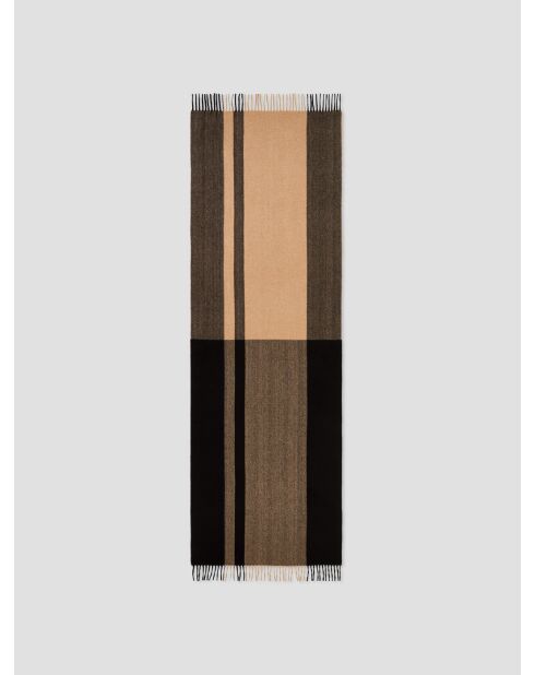 Schwarzer karierter Schal mit Grafik