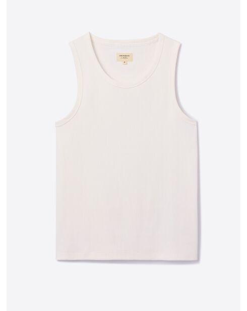Hellbeiges Tanktop mit Rundhalsausschnitt aus Bio-Baumwolle 2