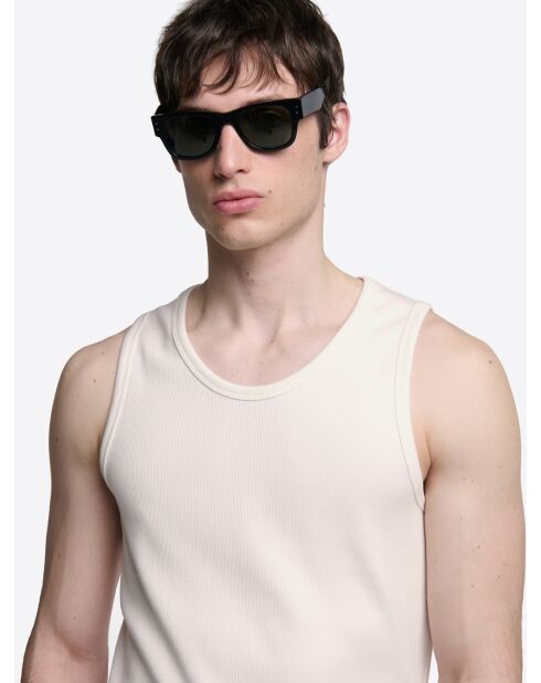 Hellbeiges Tanktop mit Rundhalsausschnitt aus Bio-Baumwolle 2