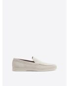 Mocassins en cuir suédé beige clair