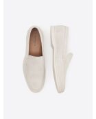 Mocassins en cuir suédé beige clair