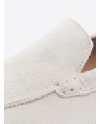 Mocassins en cuir suédé beige clair