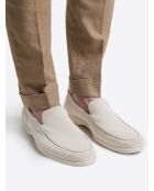 Mocassins en cuir suédé beige clair