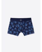Boxer à fleurs en coton biologique dark navy