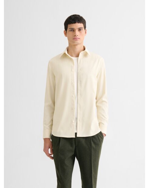 Ecru slim overhemd