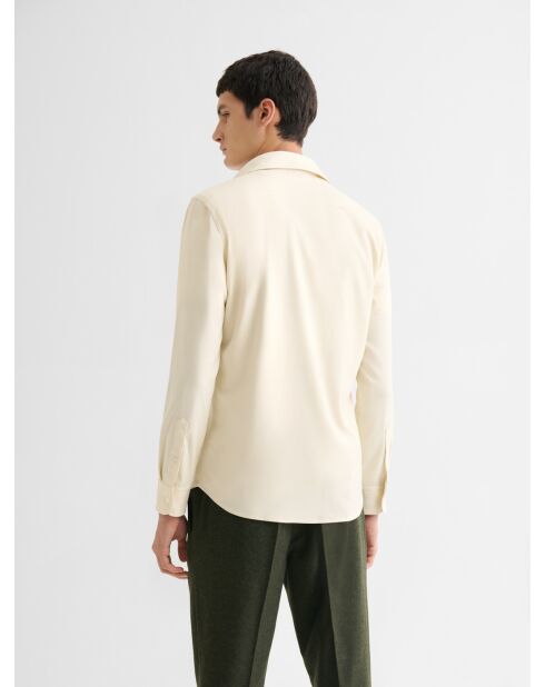 Ecru slim overhemd
