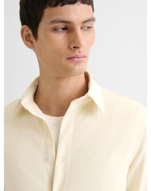 Ecru slim overhemd