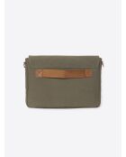 Borsa per laptop bimateriale kaki - 37,5x26x12 cm