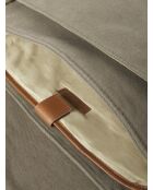 Borsa per laptop bimateriale kaki - 37,5x26x12 cm