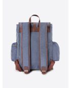 Sac à dos bi-matière bleu - 32x40x14cm