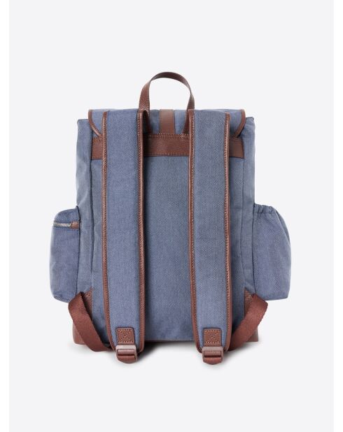 Sac à dos bi-matière bleu - 32x40x14cm