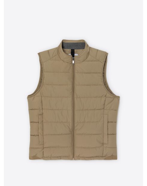 Doudoune sans manches matelassée beige clair