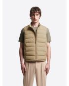 Hellbeige gesteppte ärmellose Jacke