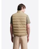 Hellbeige gesteppte ärmellose Jacke