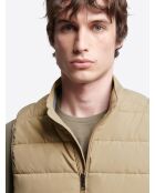 Hellbeige gesteppte ärmellose Jacke