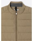 Hellbeige gesteppte ärmellose Jacke