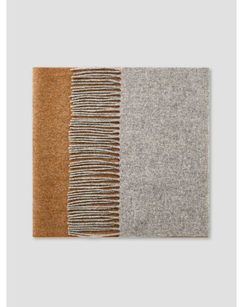 Zweiseitiger Wollschal zweifarbig taupe 3