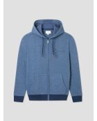 Sweat à capuche chiné bleu nuit