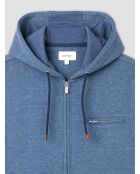 Sweat à capuche chiné bleu nuit