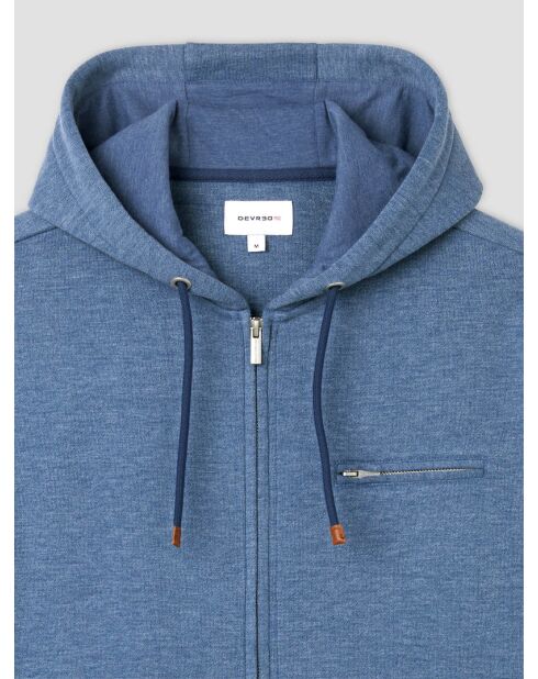 Sweat à capuche chiné bleu nuit