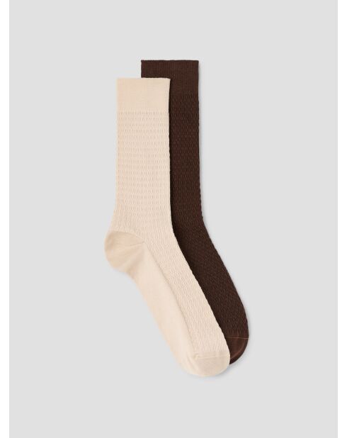 Lot de 2 paires de chaussettes beige clair