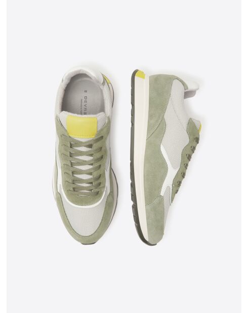 Tweekleurige lindekleurige sneakers