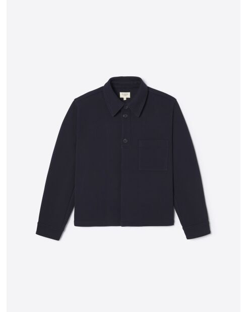 Sweat boutonné col chemise L'atelier bleu indigo