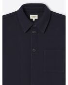 Sweat boutonné col chemise L'atelier bleu indigo