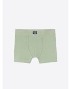 Boxer côtelé en coton vert lichen