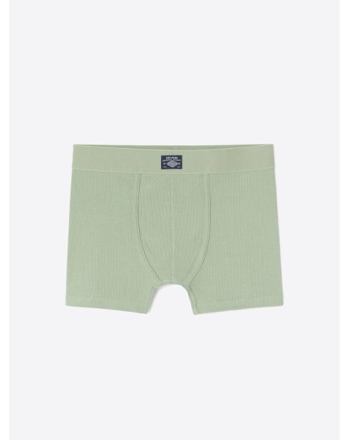 Boxer côtelé en coton vert lichen