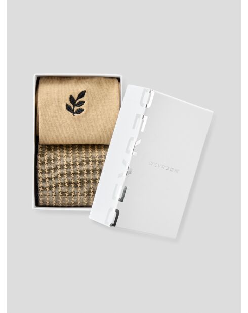 Coffret chaussettes jacquard caramel 2