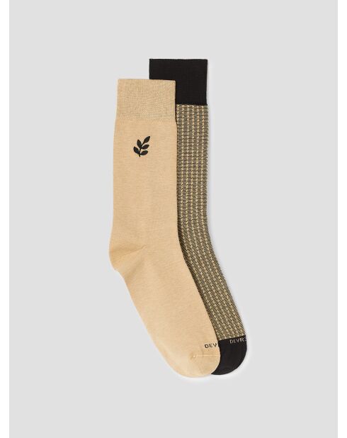 Coffret chaussettes jacquard caramel 2