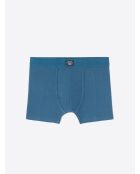 Boxer côtelé en coton bleu cobalt