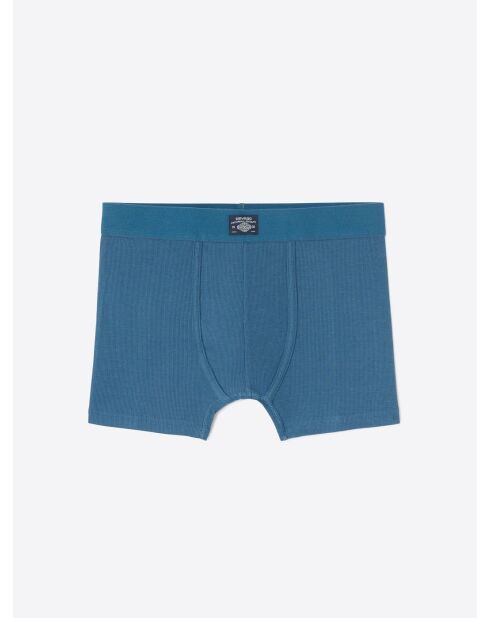 Boxer côtelé en coton bleu cobalt
