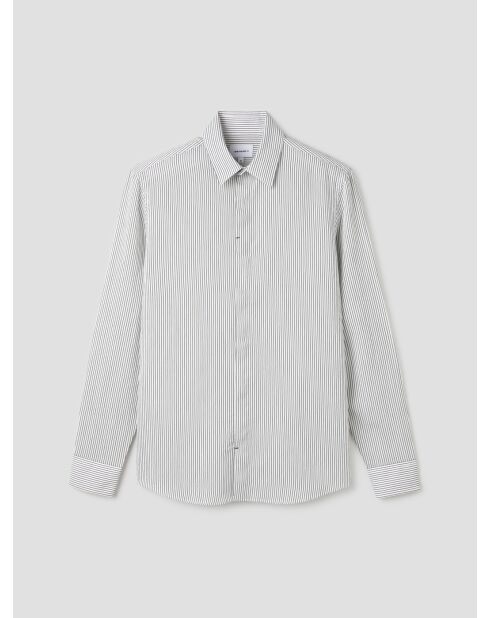 Camicia slim bianca a righe