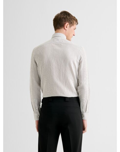 Camicia slim bianca a righe