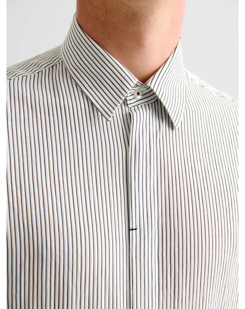 Camicia slim bianca a righe
