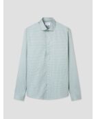 Slank katoenen shirt met amandelgroen patroon